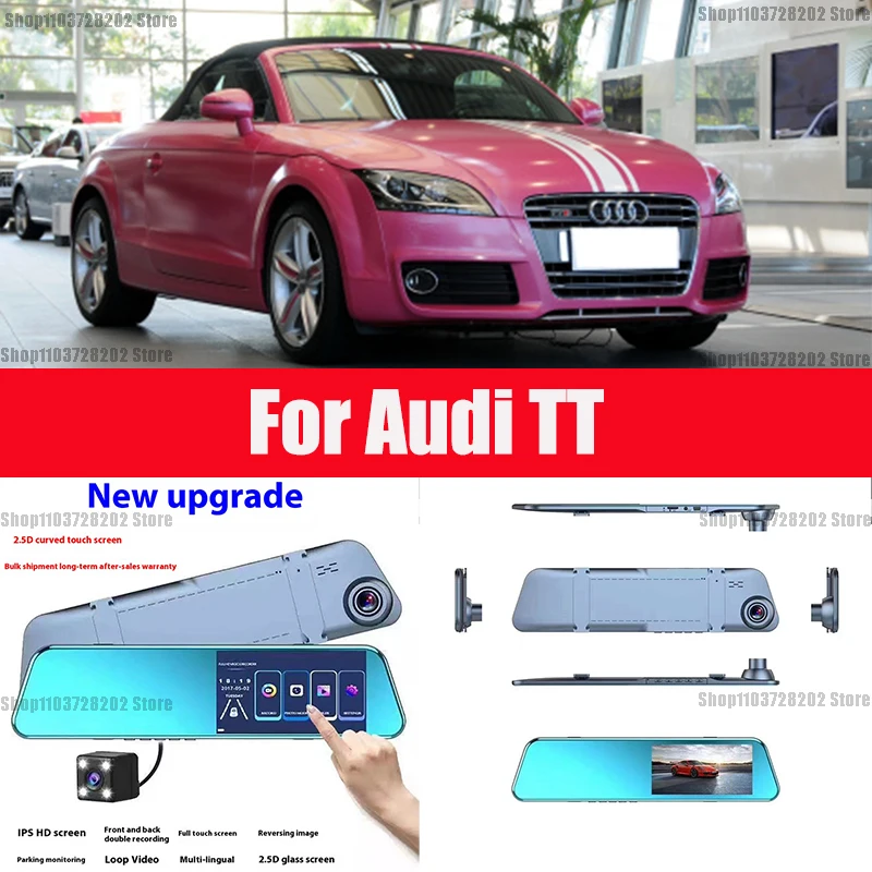 

For AUDI TT Carplay Android Auto GPS Dash Cam AUX FM Radio Dashcam Car Camera Stream RearView Mirror Drive Recorder