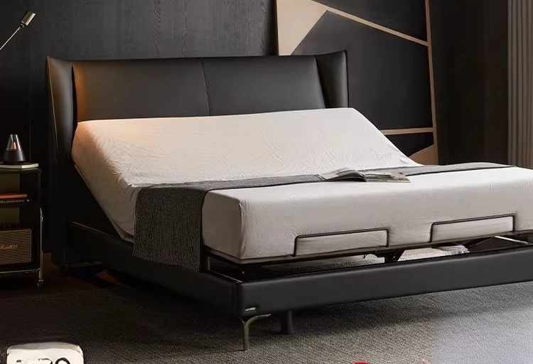 

Multifunctional master bedroom high-end atmospheric leather bed