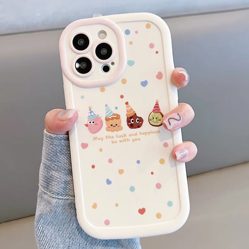 Glossy Soft Phone Case For iPhone 12 Case Funda iPhone 11 13 14 15 Pro Max XR X XS 7 8 Plus SE 2 3 Shockproof Cartoon Cute Cover