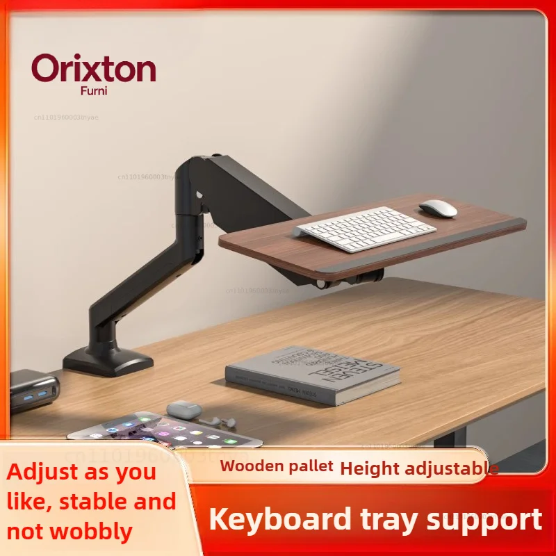 Pneumatic Adjustable Keyboard Tray Swivel Under Desk Storage Holders Foldable Ergonomic Arm Rack for Standing Desk Accessories