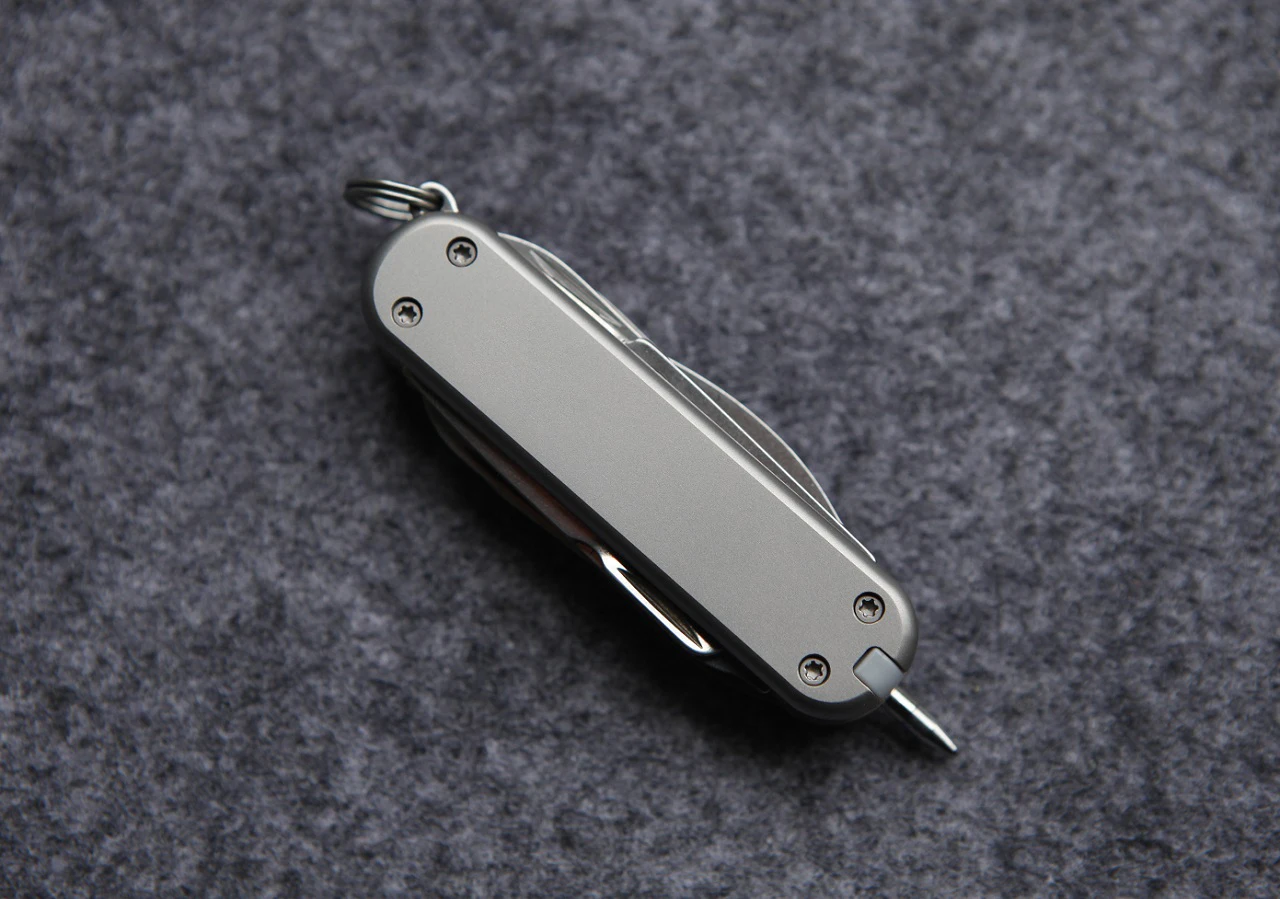 Hand Made Balanças de Liga de Titânio Victorinox Swiss Army Minichamp Faca Faca Não Incluída Par 58 mm