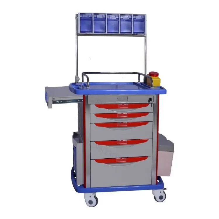 Medicine Emergency Trolley with Drawers Trolley Tray ABS Treat Nursing Medical Cart New  SY-R058 Hospital Clinic Emergency