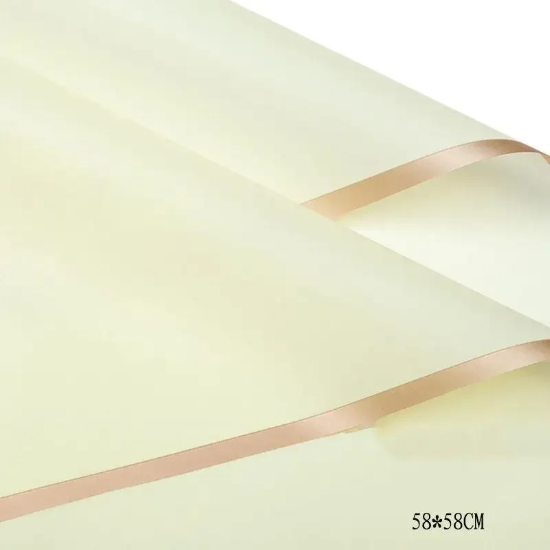 

5pcs/Set Flower Wrapping Paper Golden Border Rose Korean Style Half Transparent Gift Packing Florist Bouquet Wrapping Material