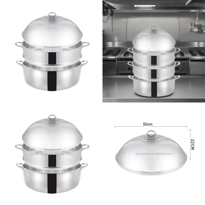 5-Layer 50cm Large Capacity Multifunctional Commercial Stainless Steel Food Steamer Steamer/Soup Pot Seafood Steamer