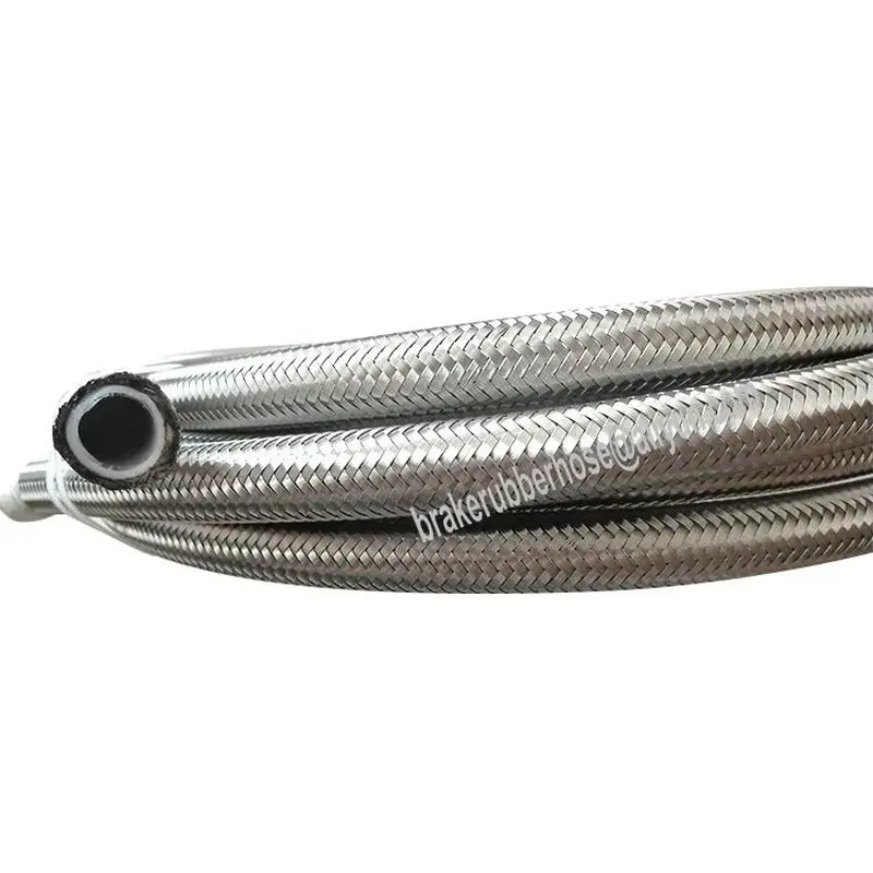 AN8-8AN-08-AN-8-STAINLESS-STEEL-BRAIDED-PTFE-HOSE-OIL-FUEL-BRAKE-LINE-E85 1M