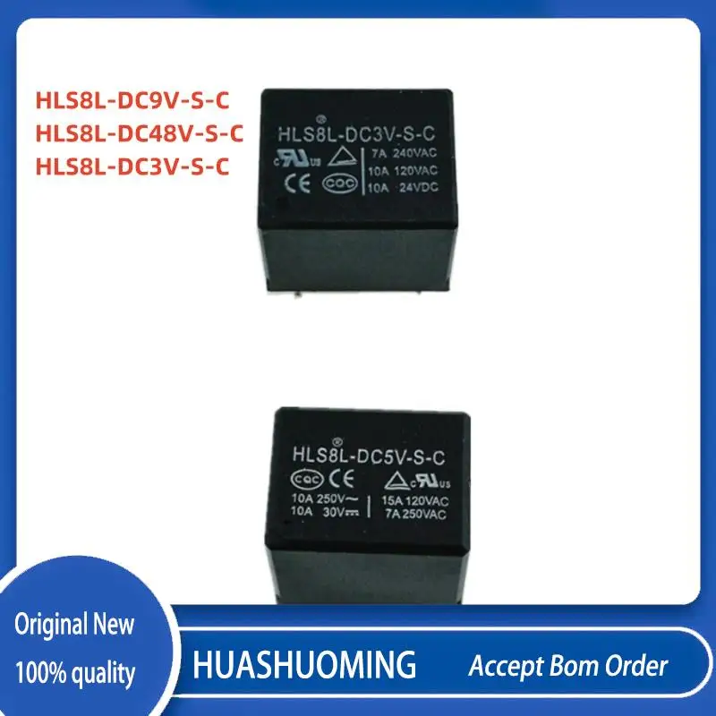 

10 шт./лот НОВЫЙ HLS8L-DC3V-S-C HLS8L-DC9V-S-C HLS8L-DC48V-S-C 5 контактов 10A 3VDC 9VDC 48VDC