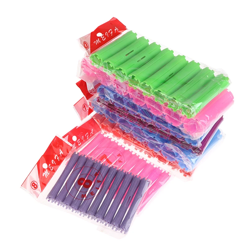 7/8/9/10 Pcs Heatless Hair Curler No Heat Hair Rollers Curling Rod Pull Lazy Curls Flexi Rod Wave Formers Hair Styling Tool