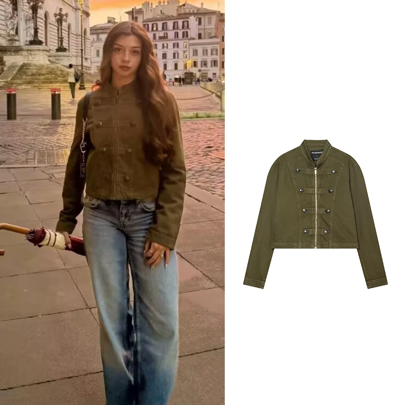 

Jackets Autumn Women's 2026 New Fashion Retro Elegant Slim Short Warm Women's Jacket Blouse Chic Youth Travel Party Street Coats
