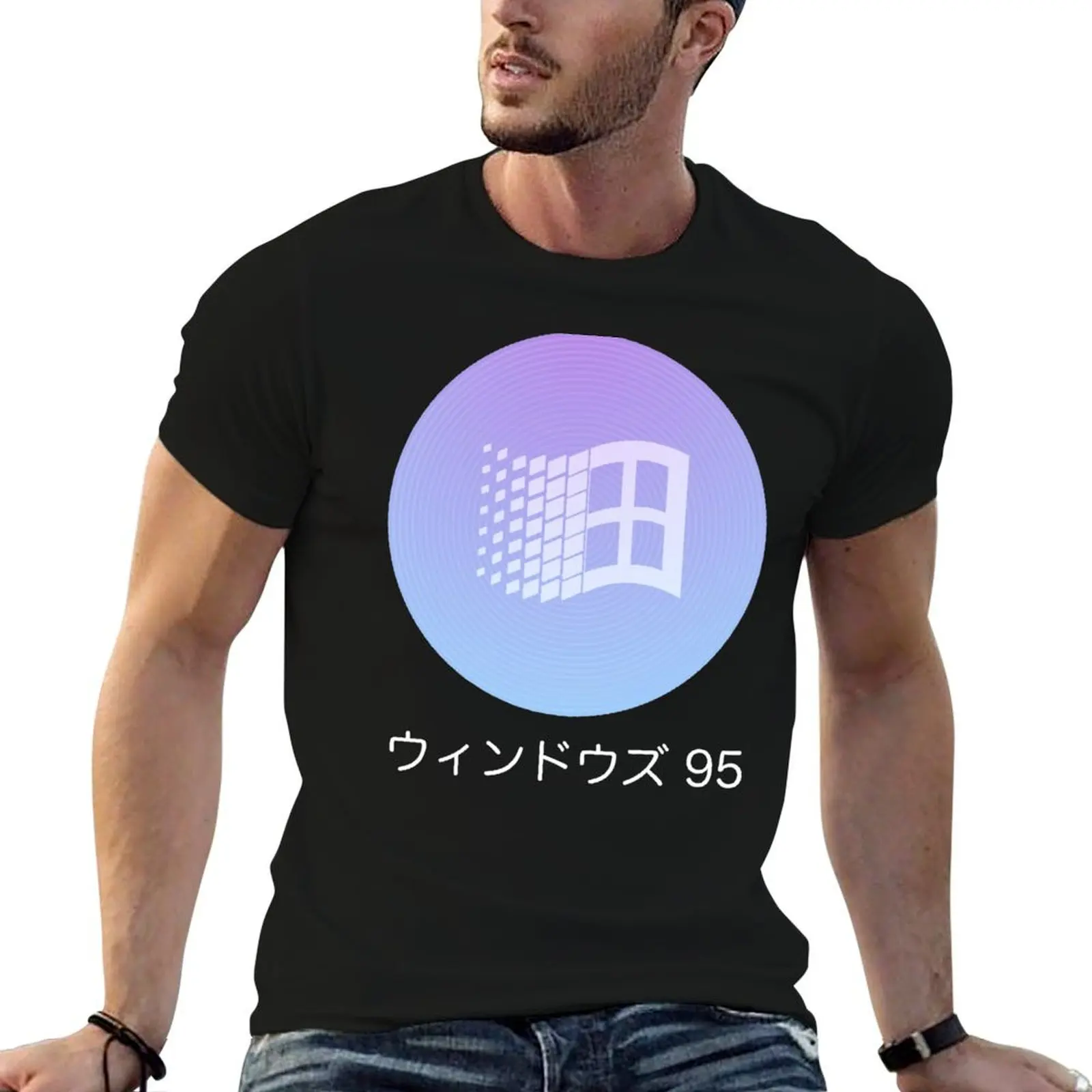 Windows 95 Vaporwave T-Shirt Casual Basic Street Style T-Shirt