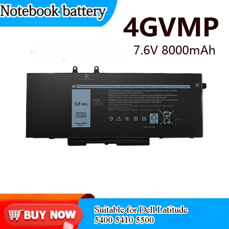 [4GVMP] for Latitude 5400 5410 5500 5510 3550 Laptop Battery Replacement High Capacity Rechargeable Li-ion Power Supply