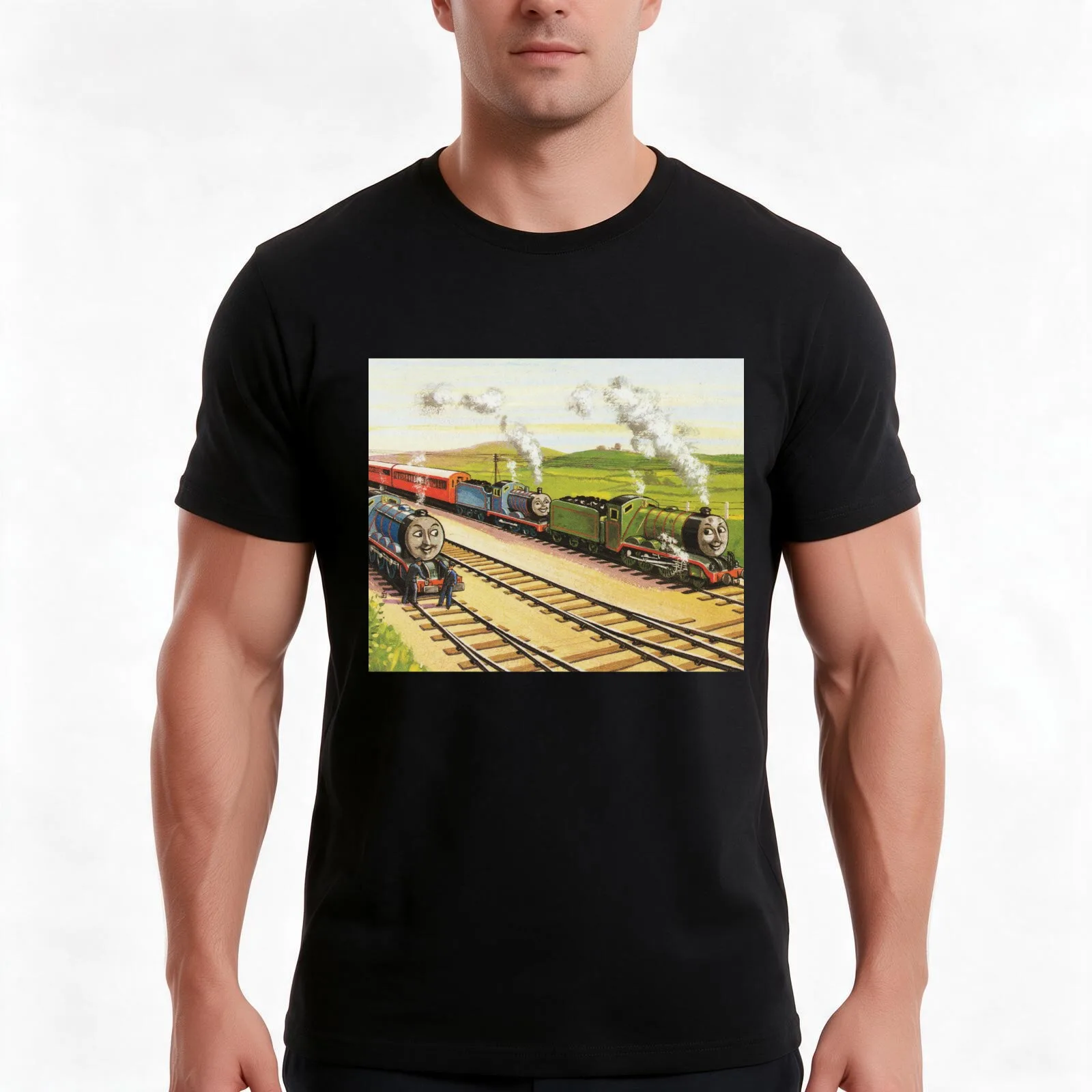 The Three Railway Engines: The Sad Story of Henry from The Railway Series T-Shirt, Summer Casual Cotton Tee, Unisex Men Women