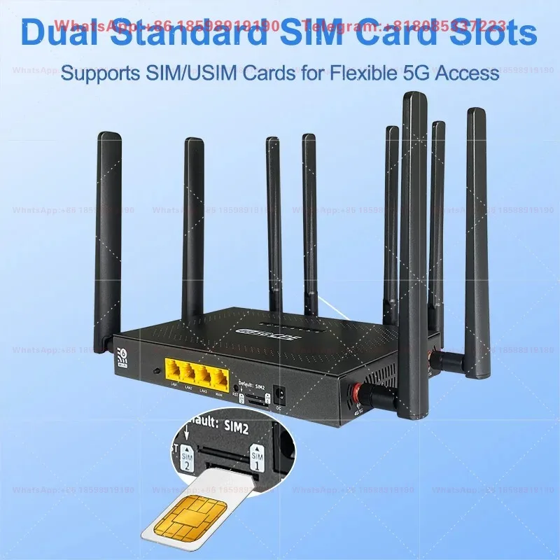 Hot Sale MTK7981B Dual Core CPU 3000Mbps Wifi6 4G 5G Router CPE Modem With Dual Sim Slots