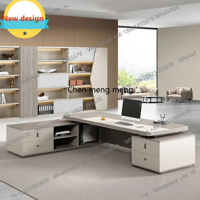 B567 High-end atmospheric boss table, office table and chair combination, simple and modern chairperson's room table