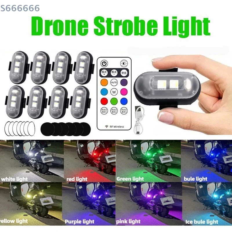 

Strobe Light with Remote Control - LED Flash Warning for Collision, Waterproof, 8 Color selections for Car and Motorcycles