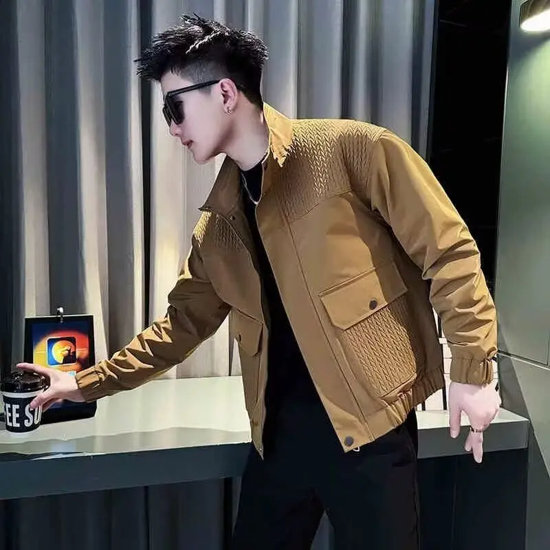 

Повседневная мужская куртка Sli, свободная посадка, гонконгская Sle, уличный тренд, Harajuku, корейская версия, весенне-осенняя верхняя одежда