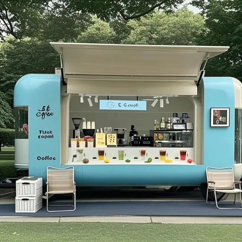 FOODLINE Customized Newest Popular Mobile Bbq Food Trailer Catering Ice Cream Coffee Pizza Hot Dog Snack Stainless Cart