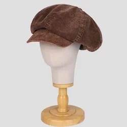 Retro Newsboy Caps Men Octagonal Hats Spring British Women Painters Caps Cotton Corduroy Berets Gorras Causal Hats for Female