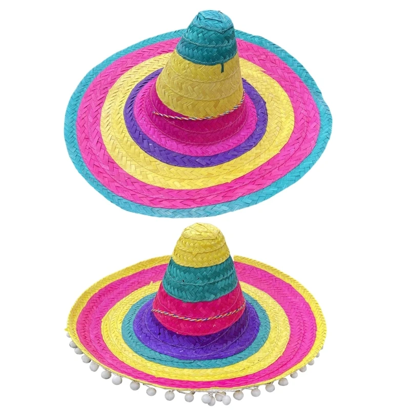 

652F Fiest Hat Fiest Party Hat Mexicans Sombrero Hat Straw Sombrero Hat Mexicans Hat Sombrero Party Hat Mexicans Party