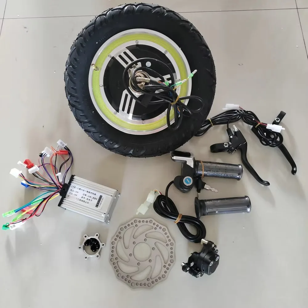 Electric Scooter Modification  Complete Conversion Kit 12 Inch Hub Motor 350 Watts Brushless Toothless + Controller + Wheels