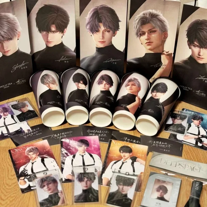 Co-Branded Love And Deepspace Merch Sylus Xavie Caleb Rafayel Card Sleeves Paper Cups Paper Bags Periphery For Fans Collection