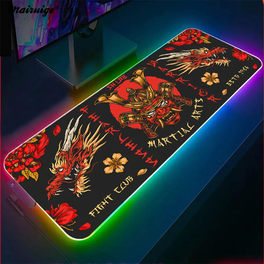 

Samurai Warrior Bushido Desk Protection Mat Offices Accessories Work Table Pc Gamer 900x400 Mousepad Extra Large Mouse Pad