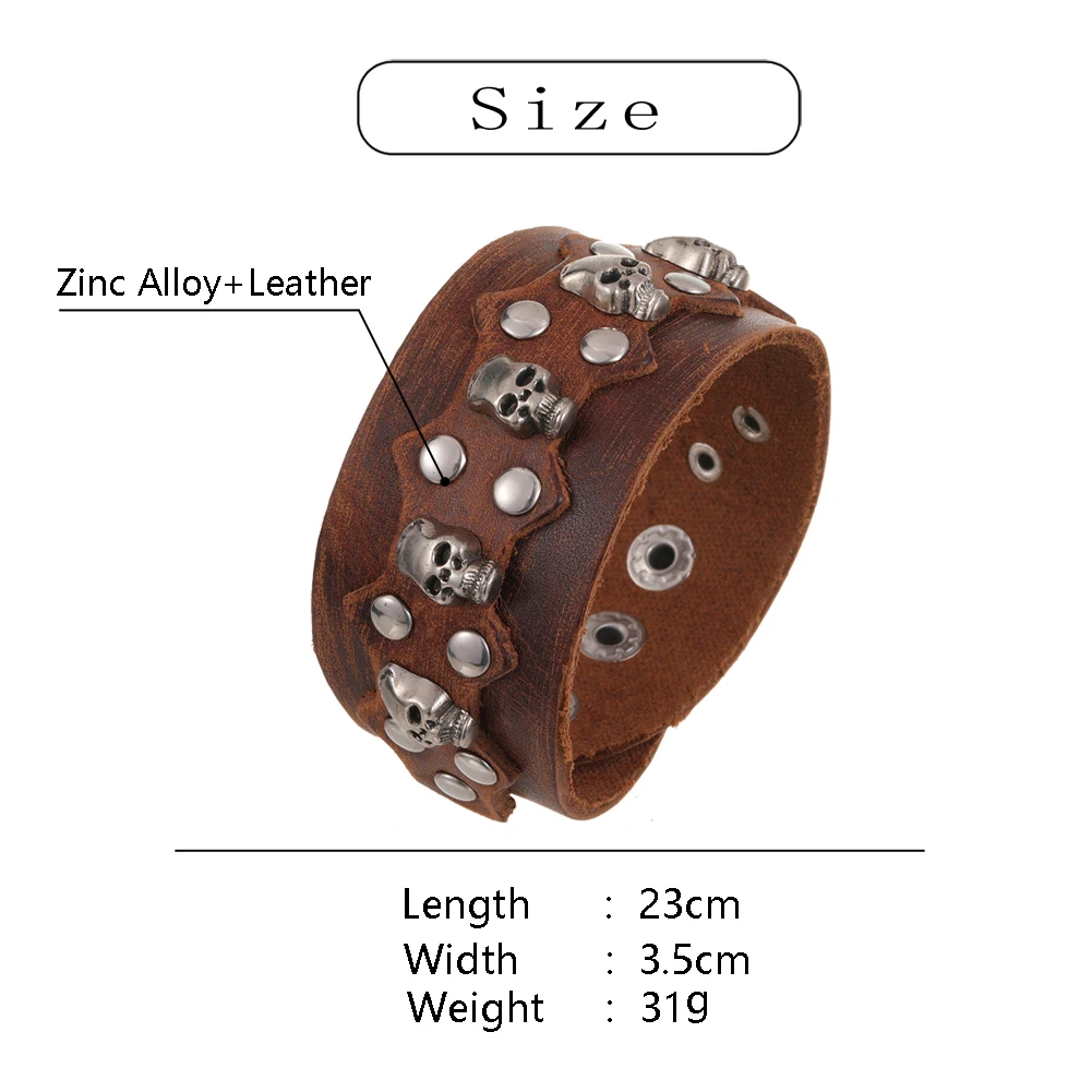 2024 Trend Jewelry Handmade Weave Genuine Leather Bracelet Men Vintage Cuff Wide Leather Bracelet Pulsera Hombre