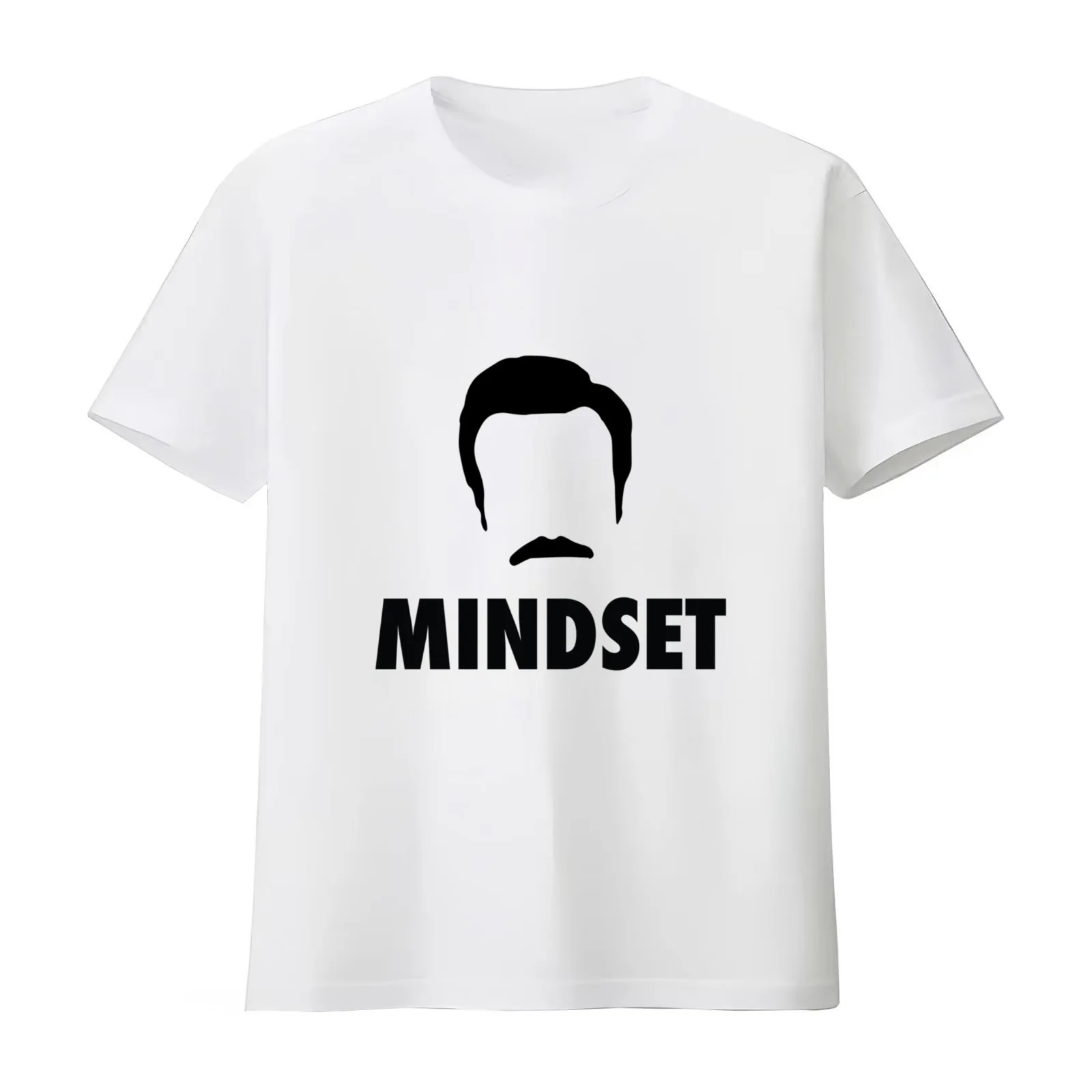 Positive Mindset T-Shirt Summer Casual Cotton Tee Oversized Streetwear Tops Vintage Graphic Print Loose Fit Short Sleeve
