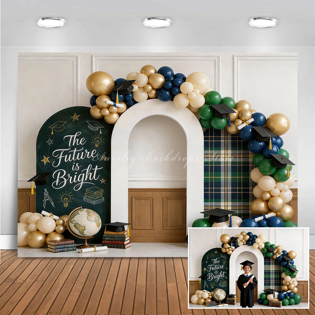 Future Is Bright Graduation Backdrops Cake Smash Child Baby Photo Props Adult Kids Decors Photography Studio Backgrounds