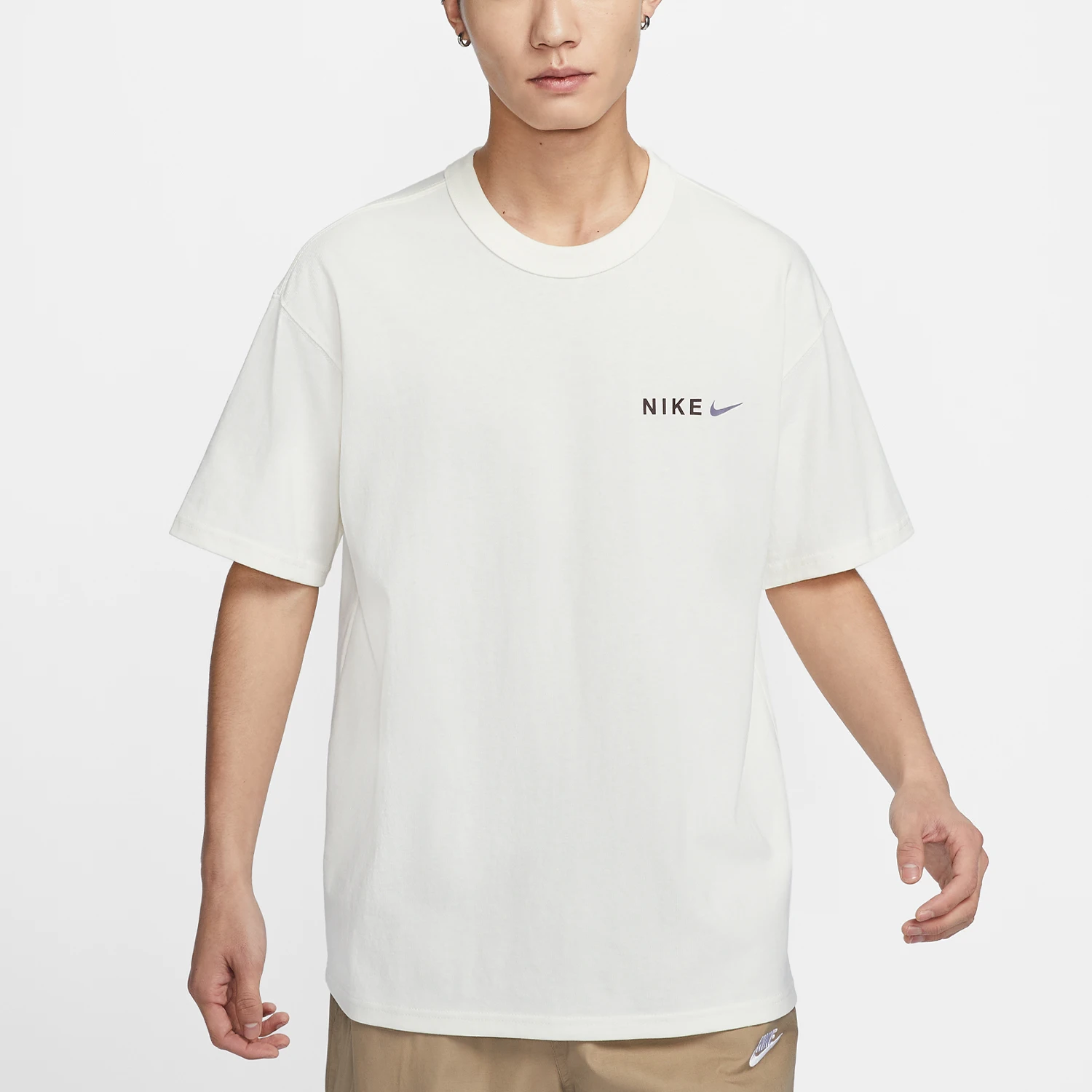 Nike Authentic Summer New Men's Back Logo Printed Sports Loose Short Sleeve HF6172-133