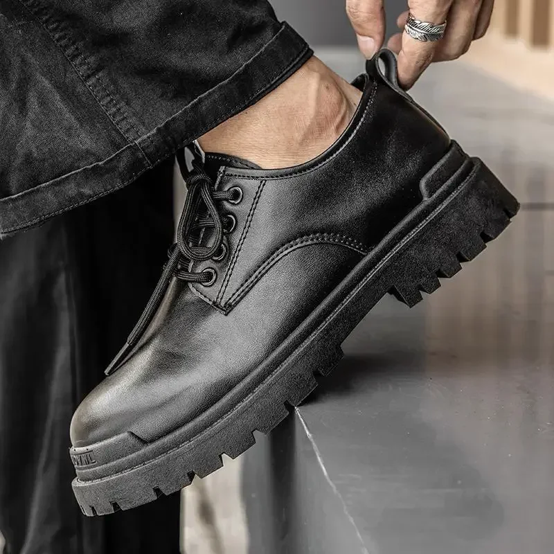 Zapatos de cuero de estilo británico para hombres, ropa Formal juvenil, zapatos de vestir formales de negocios para hombres, complejo informal coreano, nuevo