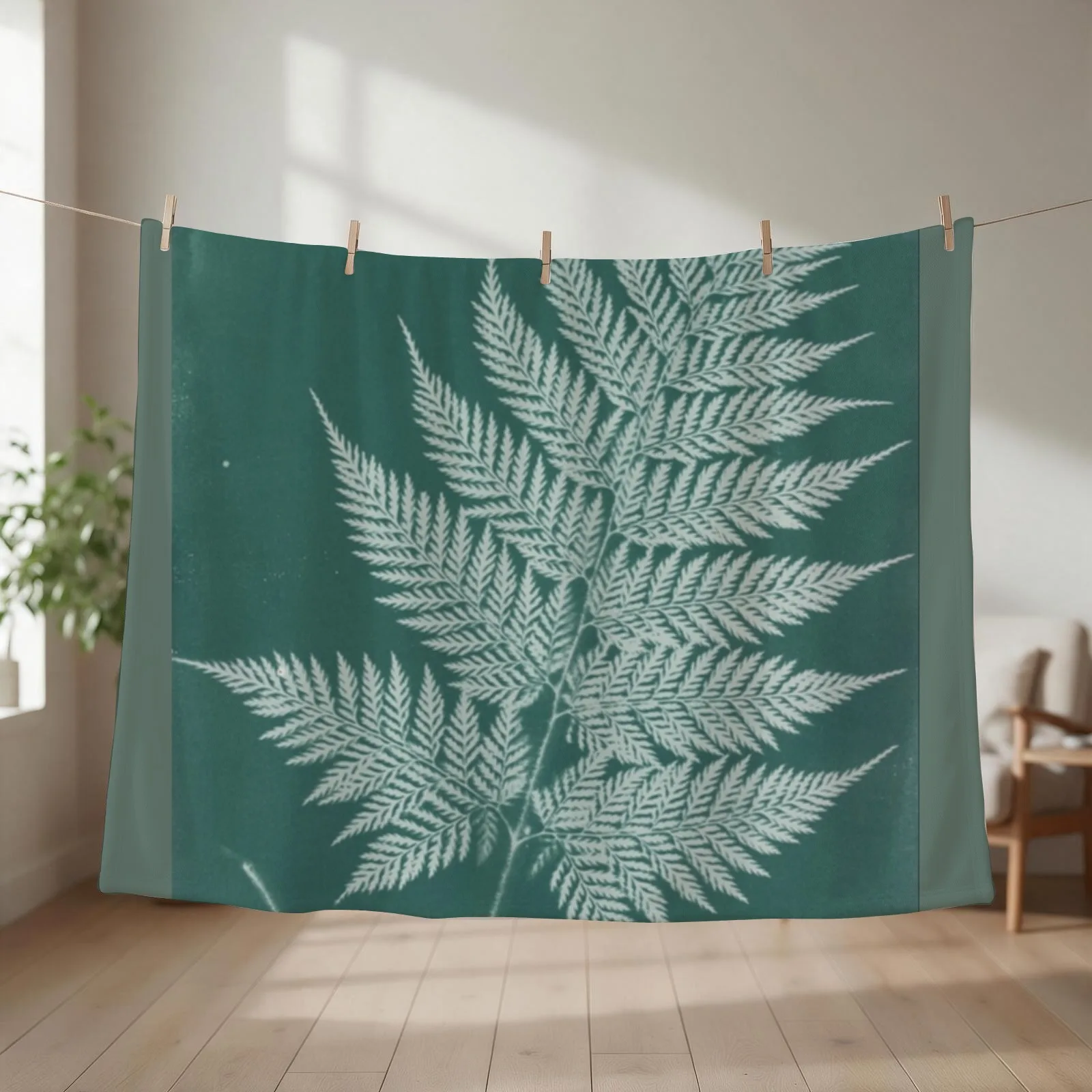 Green Fern Throw Blanket Giant Sofa For Baby halloween Soft Plush Plaid Blankets