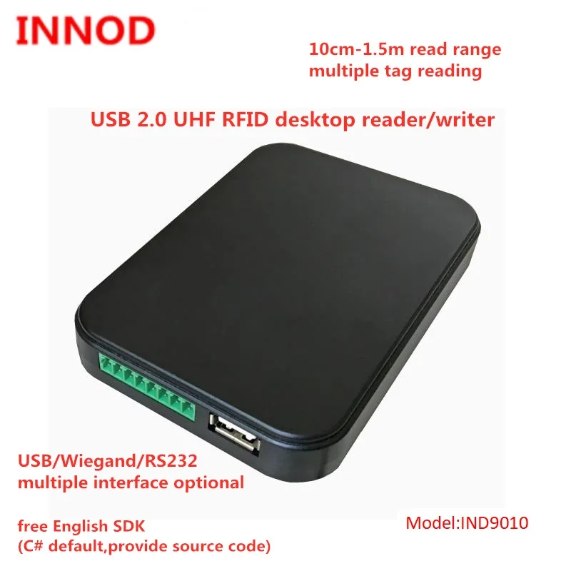 

UHF RFID Desktop Reader Writer PR9200 chip RS232/USB/ WG Interface Short Reading Range 1-3M for supply chain digital management