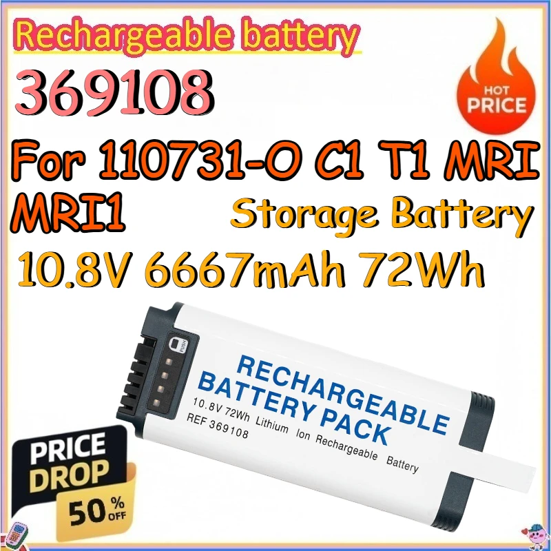 

369108 10.8V 6667mAh 72Wh Storage Battery for 110731-O C1 T1 MRI MRI1 Replace The Lithium-ion Battery Pack for Ventilator