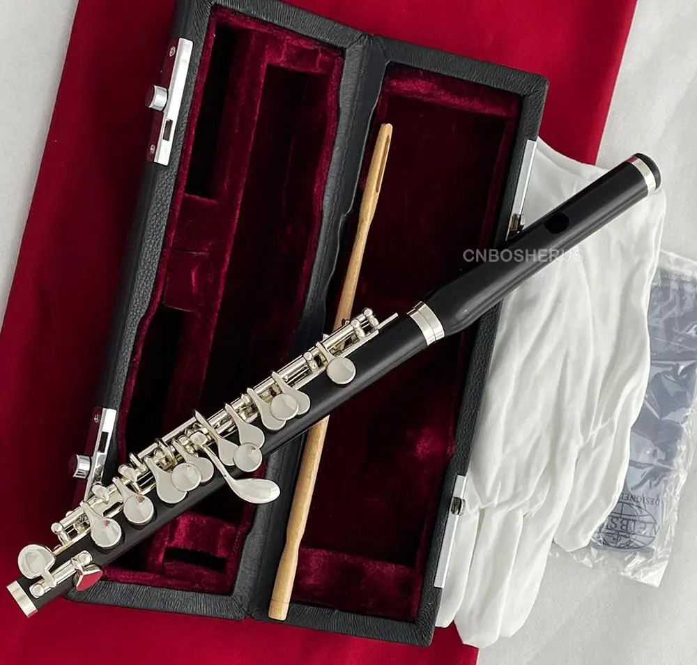 Hot sale Grenadilla Black Wooden Piccolos Flute Silver Plated Keys C tone