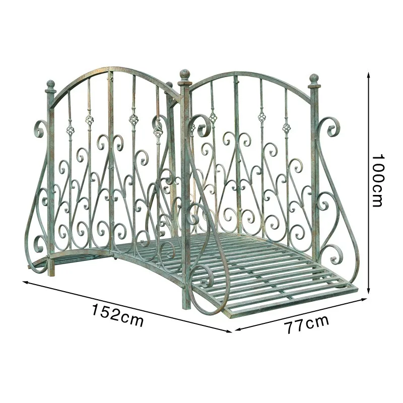 European style old courtyard garden bridge outdoor villa wrought iron arch bridge outdoor bridge decoration