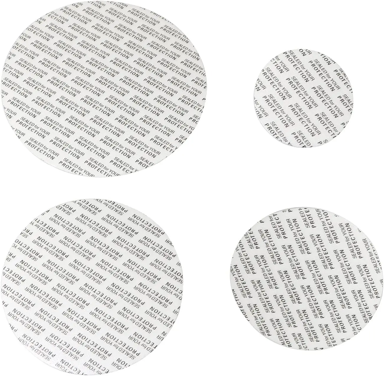 50pcs Self-adhesive Foam Resistant Tamper Pressure Sensitive Seals for Bottle Cap Liners Seals for Cosmetic Jar Pot 20mm-101mm