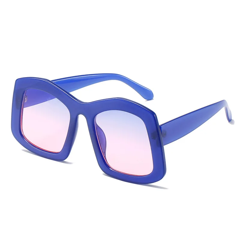 2023 Unique Oversized Square Candy Color Sunglasses For Womne New Fashion Orange Gradient Sun Glasses Female Sexy Shades UV400