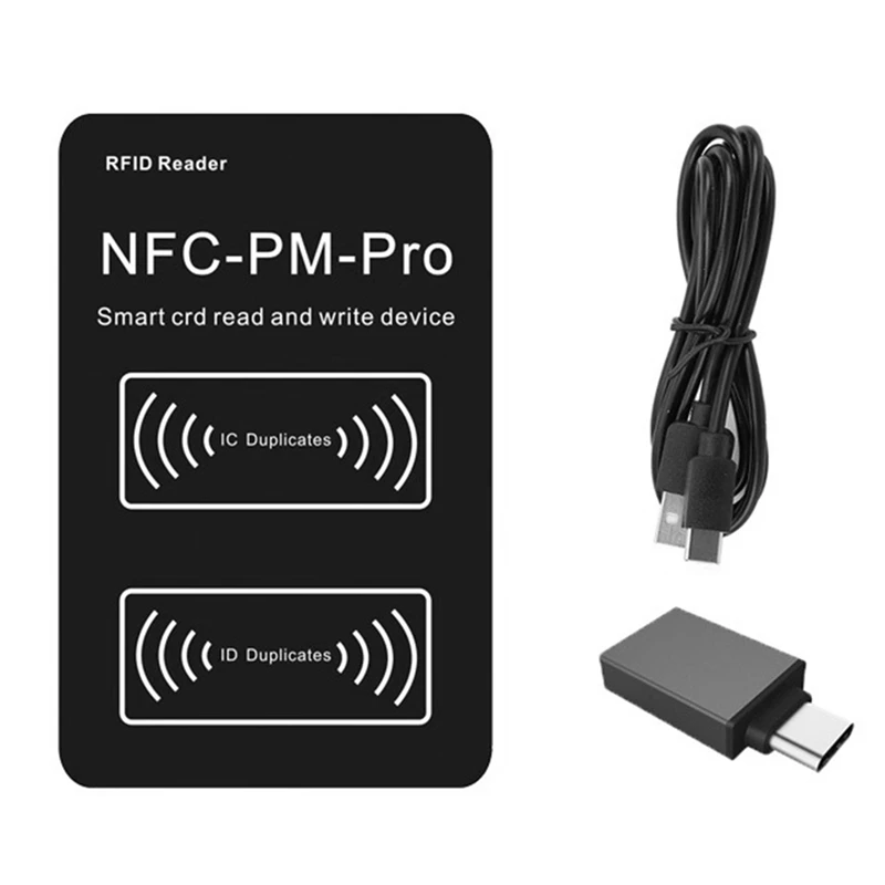 RFID Smart Chip Reader PM PRO Decoder+5XUID Keychain NFC Key Copier 13.56Mhz 125Khz Badge Write Token ID IC Tag Clone