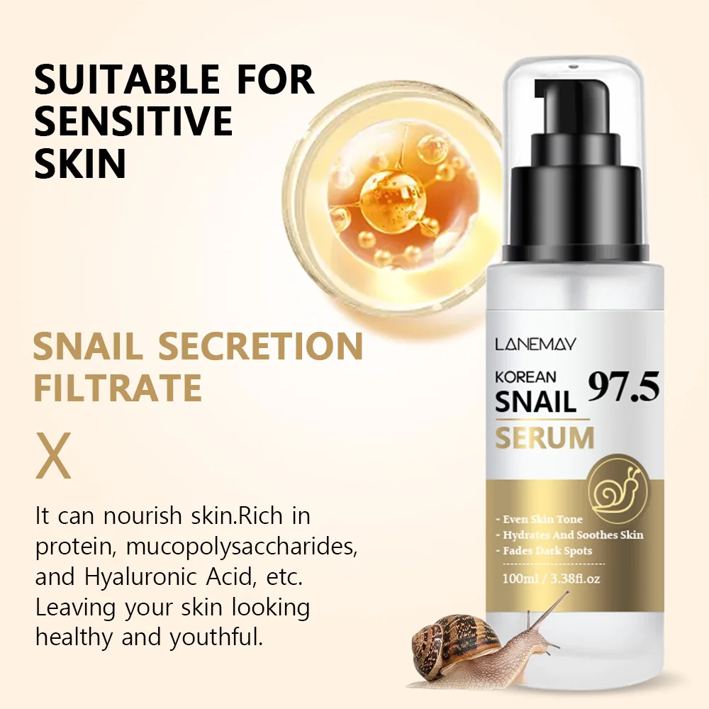Facial Snail essence Moisturizes and Hydrates, Reduces Fine Lines, Soothes the Skin and Fades Dark Spots 100ml