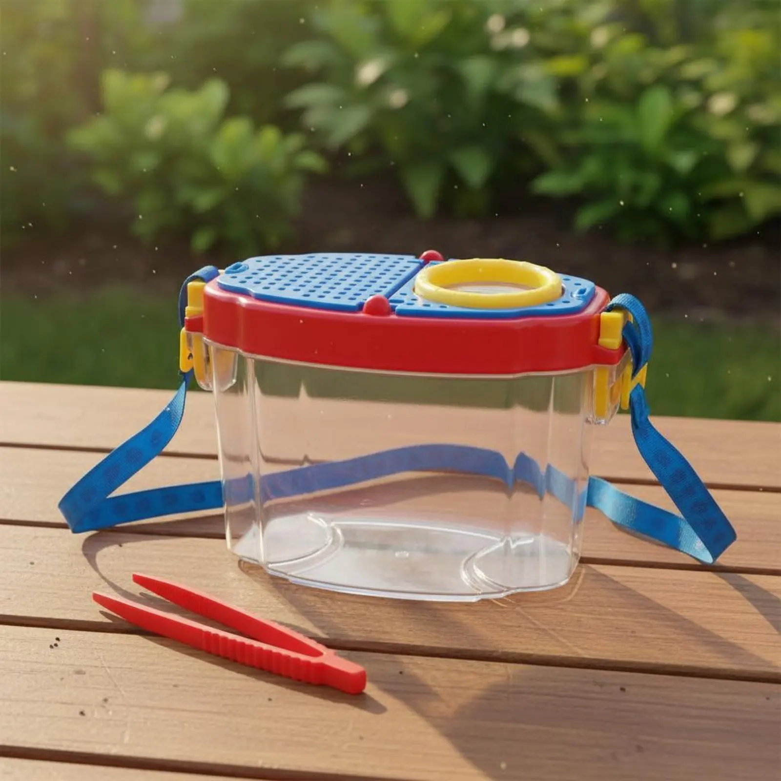 Observation Box Ventilated Lid Creature Habitat Container Nature Exploration Kit Built-in Enlarging Lens Educational Toy