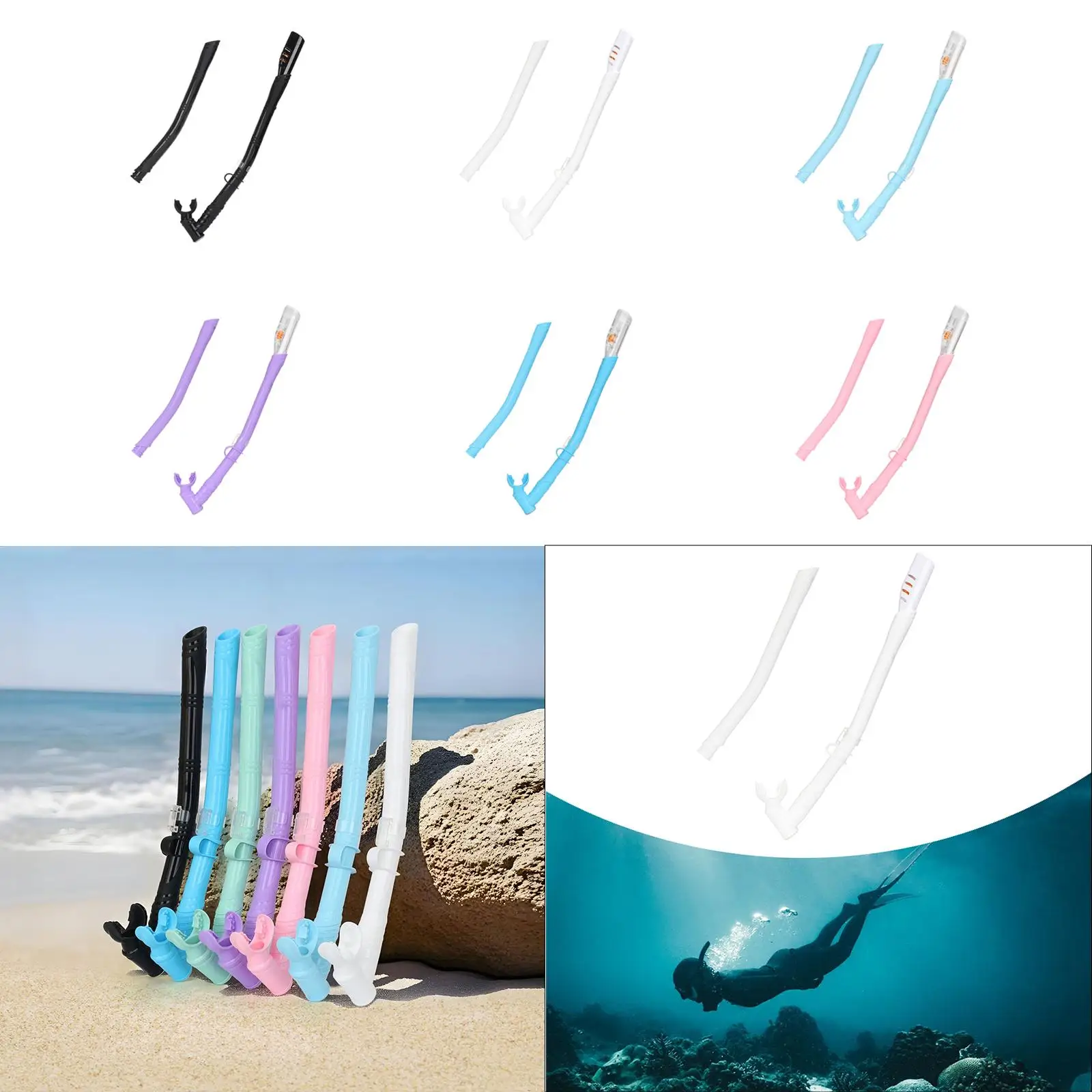 

Dry Snorkel Gear Lightweight Swimming Snorkel for Adults Diving Water Sports