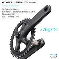 RYET Senicx Gravel Bike Cranksets 24mm Spindle 165/170/172.5/175MM Bicycle Crankset 42T 110BCD 4 Bolts Chainring Cycling Parts