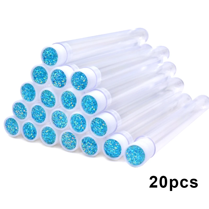 20 stücke Leere Wimpern Pinsel Rohre Wiederverwendbare Wimpern Mascara Zauberstab Container Funkelnden Lash Spoolies Kämme Staub-proof Flasche fall