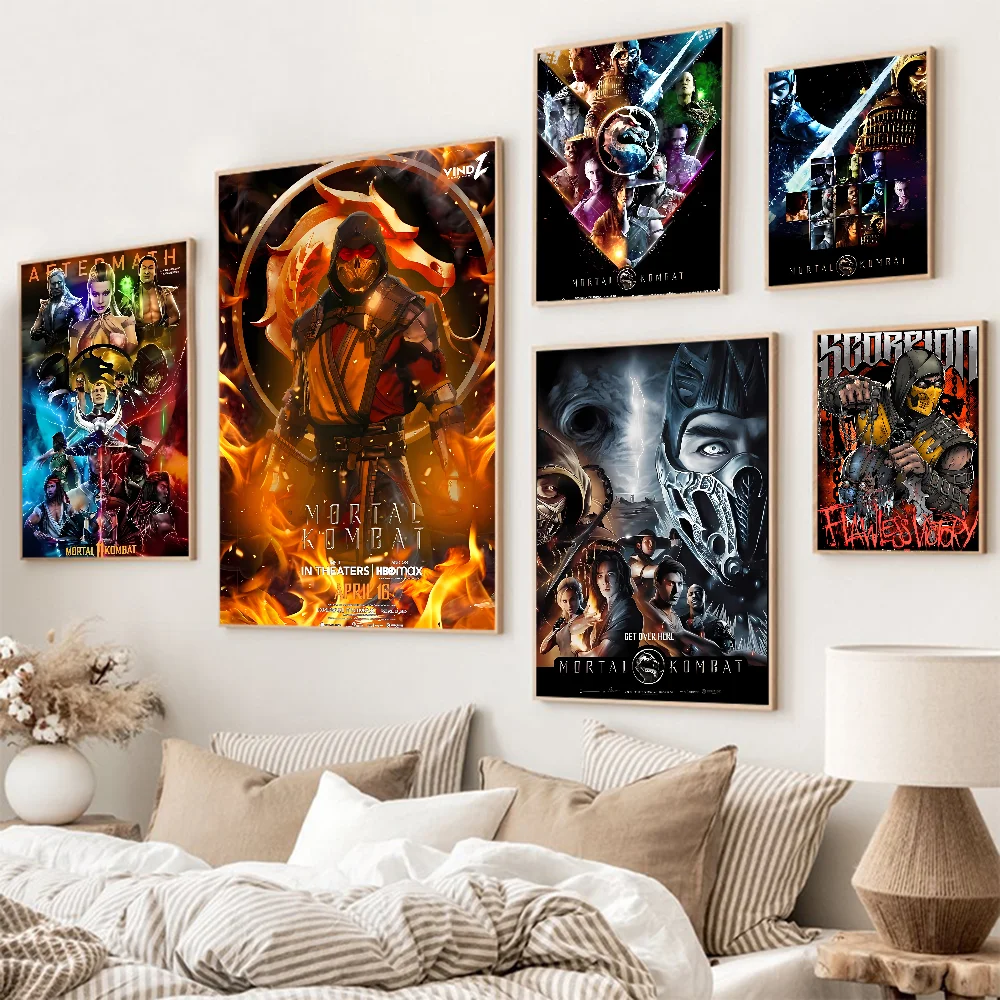 Mortal Kombat Game Whitepaper Poster Waterproof Paper Sticker Coffee House Bar Aesthetic Art Wall Painting