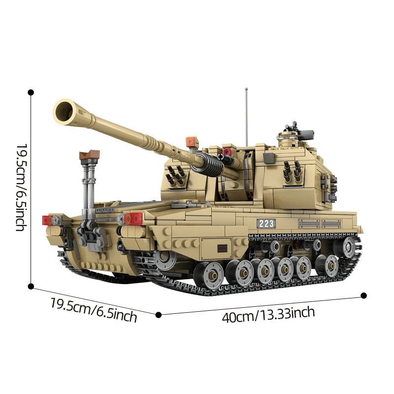 1499PCS 2in1 1:28 05A Military Tactical Tank With Light Car Building Blocks  Bricks Toys Gifts For Boy Kids