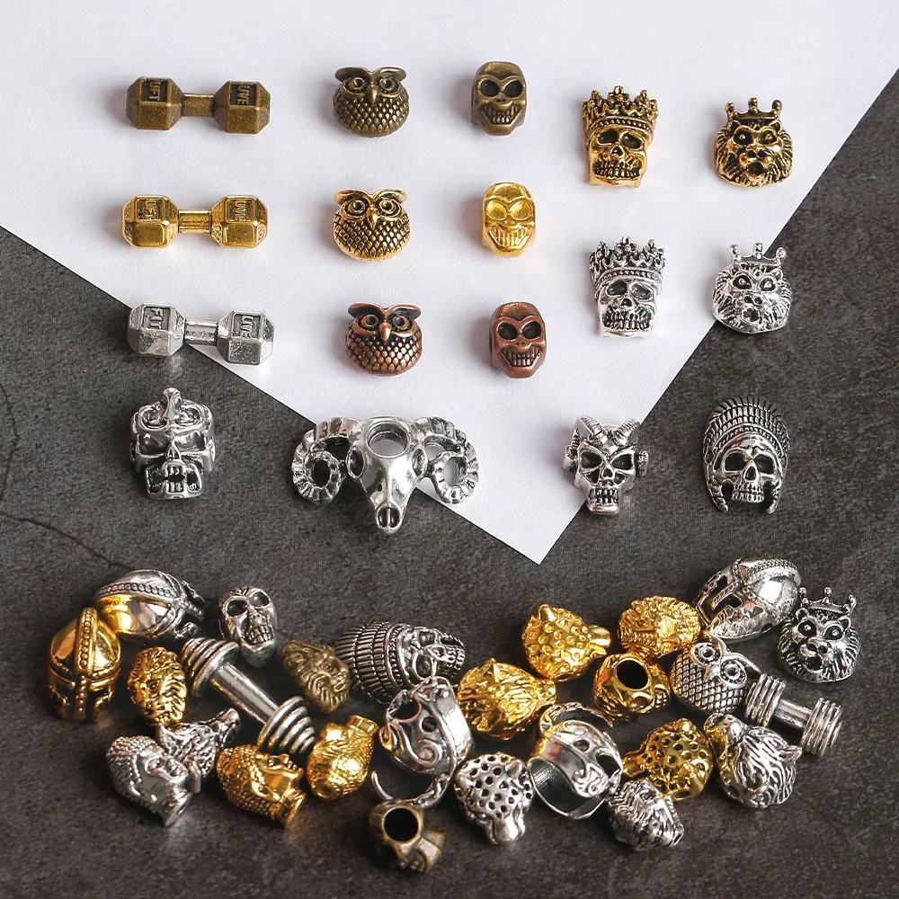 

Crown helmet, skull head, leopard head, lion head, clearly separated bead pendants, Diy alloy jewelry accessories