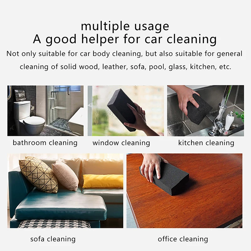 إسفنجة غسيل السيارات السوداء، إسفنجة تنظيف زجاجية عالية الرغوة، أداة تنظيف متينة للسيارات #5