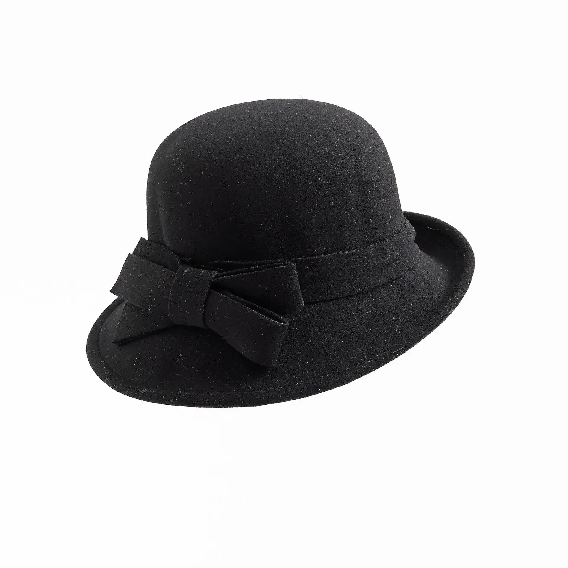 Gorro de invierno para mujer estilo Gatsby de los años 20, gorro Fedora de lana cálido con flores, gorros de iglesia para mujer, gorro de fieltro para mujer