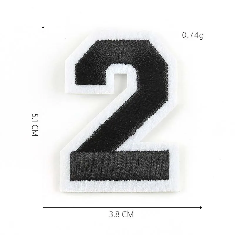 10 Stück/0~9 Nummer Stoff-Applikation Stickerei Aufbügel-Patch – Detail 3