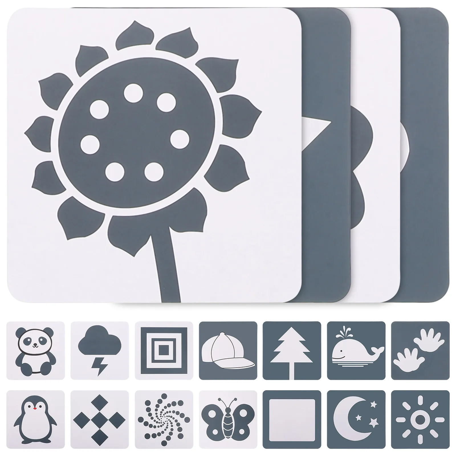 

2 набора карточек для визуальной стимуляции, высококонтрастные карточки для младенцев, развивающие карточки для новорожденных, цветные карточки для когнитивного развития